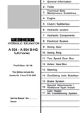 Liebherr A954B-HD Litronic Hydraulic Excavator Service Repair Manual SN：5001 and up