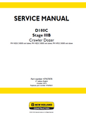 New Holland D180C Stage IIIB Crawler Dozer Service Repair Manual (PIN NDDC18000 and above)