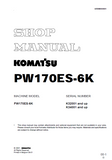 Komatsu PW170ES-6K Hydraulic Excavator Service Repair Manual SN:K32001 and up
