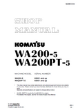 Komatsu WA200-5 Wheel Loader Service Repair Manual SN：65001 and up
