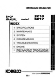 Kobelco SK16 Mini Excavator Service Repair Manual (SK16: PF03-03001 ～)