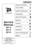 JCB 801.4 MINI EXCAVATOR Service Repair Manual SN（720001 Onwards）