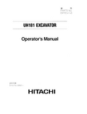 Hitachi UH181 Excavator operator’s manual Serial No. 0802 and up