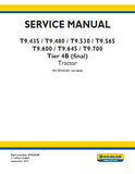New Holland T9.700 Track ready model Tier 4B (final) Tractor Service Repair Manual [ZFF403001 - ]