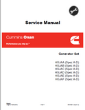 Cummins Onan HGJAF Generator Set Service Repair Manual