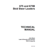 John Deere 675 Skid Steer Loader Service Repair Manual