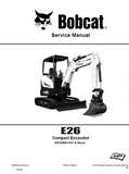 Bobcat E26 Compact Excavator Service Repair Manual (S/N B4B811001 and Above)
