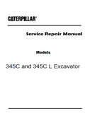 Caterpillar Cat 345C Hydraulic Excavator (Prefix PJW) Service Repair Manual (PJW00001 and up)