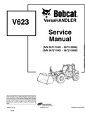 Bobcat V623 VersaHANDLER Telescopic Forklift Service Repair Manual S/N: 367211001 - 367213000