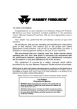 Massey Ferguson 9565 CE Combine Operator’s manual
