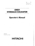 Hitachi UH801 Hydraulic Excavator operator’s manual Serial No. 0148 and up