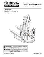 Toyota 7BWS10 Electric Walkie Low-Lift Pallet Truck Service Repair Manual