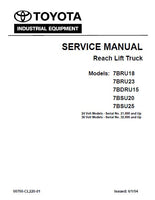 TOYOTA 7BRU23 Reach Lift Truck Service Repair Manual