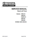 TOYOTA 7BRU23 Reach Lift Truck Service Repair Manual