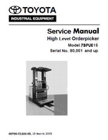 TOYOTA 7BPUE15 High Level Orderpicker Service Repair Manual