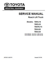 TOYOTA 7BDRU15 Reach Lift Truck Service Repair Manual