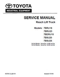 TOYOTA 7BDRU15 Reach Lift Truck Service Repair Manual
