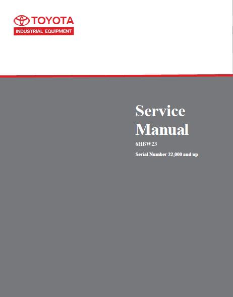 Toyota 6HBW23 Electric Walkie Pallet Jack Service Repair Manual