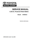 Toyota 6HBW23 Electric Walkie Pallet Jack Service Repair Manual