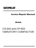 Caterpillar Cat CS-643 VIBRATORY COMPACTOR (Prefix 7JD) Service Repair Manual (7JD00001 and up)
