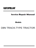 Caterpillar Cat D8N TRACK-TYPE TRACTOR Dozer Bulldozer (Prefix 5TJ) Service Repair Manual (5TJ00001 and up)