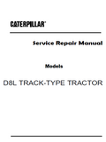 Caterpillar Cat D8L TRACK-TYPE TRACTOR Dozer Bulldozer (Prefix 53Y) Service Repair Manual (53Y00001 and up)