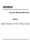 Caterpillar Cat D8N TRACK-TYPE TRACTOR Dozer Bulldozer (Prefix 1XJ) Service Repair Manual (1XJ00001 and up)