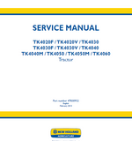 New Holland TK4020V Tractor Service Repair Manual
