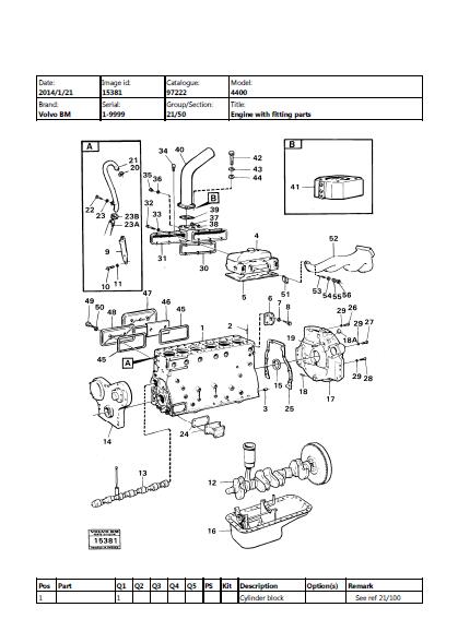 Volvo BM 4400 Wheel Loader Parts Catalogue Manual (SN: 1-9999)