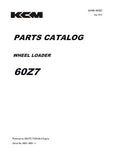 Kawasaki 60Z7 WHEEL LOADER Parts Catalogue Manual (60D1-8001 and up)