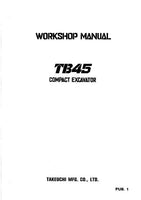 Takeuchi TB45 Compact Excavator Service Repair Manual