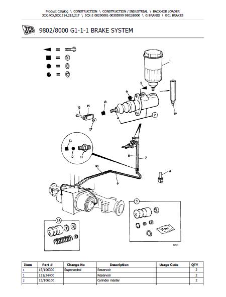 JCB 3CX-2 BACKOHE LOADER Parts Catalogue Manual (Serial Number: 00290001-00305999)