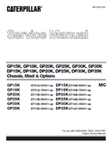Caterpillar Cat DP20K MC Forklift Lift Trucks Service Repair Manual SN：ET18B-05001 and up