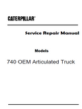 Caterpillar Cat 740 OEM Articulated Truck (Prefix WWD) Service Repair Manual (WWD00001 and up)