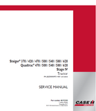 CASE IH Steiger 500 Stage IV Tractor Service Repair Manual(PIN JEEZ00000FF314001 and above)
