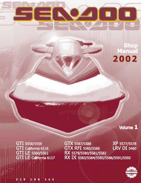 2002 Sea-Doo RX DI Service Repair Manual