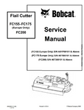 Bobcat FC175 Flail Cutter Service Repair Manual Europe Only S/N 467500101 And Above