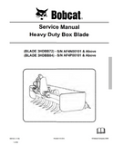 Bobcat Heavy Duty Box Blade 3HDBB72 Service Repair Manual S/N AF4N00101 AND Above