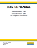 New Holland Speedrower 200 Self-Propelled Windrower Service Repair Manual