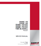 CASE IH PUMA PUMA 165 CVT TIER 4B (FINAL) Tractor Service Repair Manual