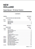 New Holland TD70D Tractor Service Repair Manual