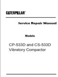 Caterpillar Cat CP-533D Vibratory Compactor (Prefix 5CZ) Service Repair Manual (5CZ00001 and up)