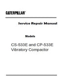 Caterpillar Cat CP-533E Vibratory Compactor (Prefix BZE) Service Repair Manual (BZE00001 and up)