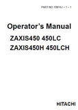 HITACHI ZAXIS 450LCH EXCAVATOR Operator manual