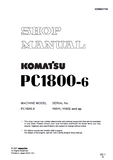Komatsu PC1800-6 Hydraulic Excavator Service Repair Manual (SN: 11002 and up)