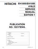 Hitachi EH1050 Rigid Dump Truck Service Repair Manual