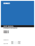 KOBELCO K904-II Hydraulic Excavator Service Repair Manual SN:LX-1501 and up