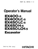 Hitachi EX400LC-5 Excavator operator’s manual (Serial No. 07001 and up)