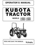 Kubota L3450 Tractor Operator manual