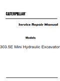 Caterpillar Cat 303.5E Mini Hydraulic Excavator (Prefix RKY) Service Repair Manual (RKY00001 and up)